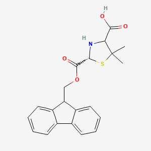 molecular formula C21H21NO4S B8071133 (2R)-2-{[(9H-Fluoren-9-yl)methoxy]carbonyl}-5,5-dimethyl-1,3-thiazolidine-4-carboxylic acid 