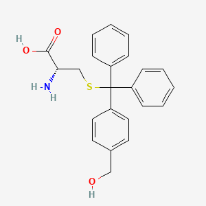 molecular formula C23H23NO3S B8071159 S-{[4-(Hydroxymethyl)phenyl](diphenyl)methyl}-L-cysteine 