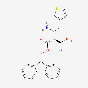 molecular formula C23H21NO4S B8071169 (2S)-3-Amino-2-(9H-fluoren-9-ylmethoxycarbonyl)-4-thiophen-3-ylbutanoic acid 