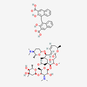 4-[(3-carboxy-2-hydroxynaphthalen-1-yl)methyl]-3-hydroxynaphthalene-2-carboxylic acid;2-[(4R,5S,6S,7R,9R,10R,11Z,13Z,16R)-6-[(2S,3R,4S,5S,6R)-5-[(2S,4R,5S,6S)-4,5-dihydroxy-4,6-dimethyloxan-2-yl]oxy-4-(dimethylamino)-3-hydroxy-6-methyloxan-2-yl]oxy-10-[(2R,5S,6R)-5-(dimethylamino)-6-methyloxan-2-yl]oxy-4-hydroxy-5-methoxy-9,16-dimethyl-2-oxo-1-oxacyclohexadeca-11,13-dien-7-yl]acetaldehyde