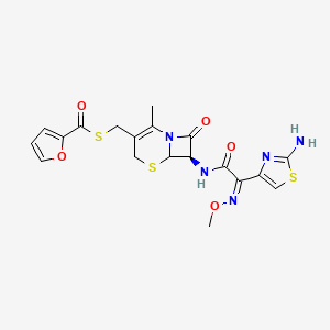 S-[[(7R)-7-[[(2Z)-2-(2-amino-1,3-thiazol-4-yl)-2-methoxyiminoacetyl]amino]-2-methyl-8-oxo-5-thia-1-azabicyclo[4.2.0]oct-2-en-3-yl]methyl] furan-2-carbothioate