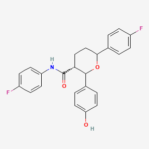 (3R)-N,6-bis(4-fluorophenyl)-2-(4-hydroxyphenyl)oxane-3-carboxamide