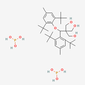 molecular formula C35H62O10P2 B8071433 2-[(2,6-Ditert-butyl-4-methylphenoxy)-(2,6-ditert-butyl-4-methylphenyl)methyl]-2-(hydroxymethyl)propane-1,3-diol;phosphorous acid 