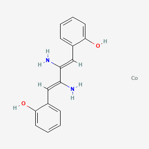 molecular formula C16H16CoN2O2 B8071536 2-[(1Z,3Z)-2,3-diamino-4-(2-hydroxyphenyl)buta-1,3-dien-1-yl]phenol cobalt 
