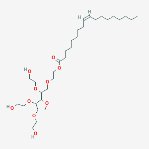 molecular formula C32H60O10 B8071575 Sorbitan, mono-(9Z)-9-octadecenoate, poly(oxy-1,2-ethanediyl) derivs. CAS No. 9050-57-1