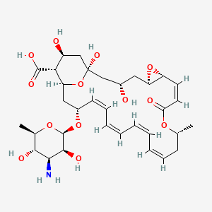(1R,3S,5R,7R,8Z,12R,14Z,16Z,18Z,20Z,22R,24S,25R,26S)-22-[(2R,3S,4S,5S,6R)-4-amino-3,5-dihydroxy-6-methyloxan-2-yl]oxy-1,3,26-trihydroxy-12-methyl-10-oxo-6,11,28-trioxatricyclo[22.3.1.05,7]octacosa-8,14,16,18,20-pentaene-25-carboxylic acid