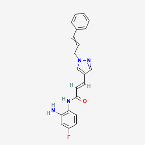 (E)-N-(2-amino-4-fluorophenyl)-3-[1-(3-phenylprop-2-enyl)pyrazol-4-yl]prop-2-enamide
