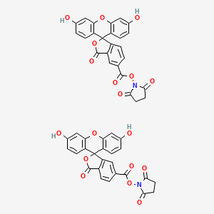 molecular formula C50H30N2O18 B8071629 5(6)-Carboxyfluorescein N-succinimidyl ester 