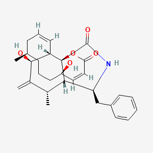 molecular formula C29H37NO5 B8071653 2H-Oxacyclotetradecino[2,3-d]isoindole-2,18(5H)-dione,6,7,8,9,10,12a,13,14,15,15a,16,17-dodecahydro-5,13-dihydroxy-9,15-dimethyl-14-methylene-16-(phenylmethyl)-,(3E,5R,9R,11E,12aS,13S,15S,15aS,16S,18aS)- 