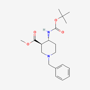 3-Piperidinecarboxylic acid, 4-[[(1,1-dimethylethoxy)carbonyl]amino]-1-(phenylmethyl)-, methyl ester, (3R,4R)-rel-