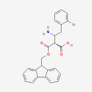 molecular formula C25H22BrNO4 B8071697 Benzenebutanoic acid,2-bromo-b-[[(9H-fluoren-9-ylmethoxy)carbonyl]amino]-,(bR)- 