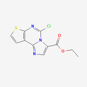 molecular formula C11H8ClN3O2S B8071767 Ethyl 5-chloroimidazo[1,2-c]thieno[3,2-e]pyrimidine-3-carboxylate 