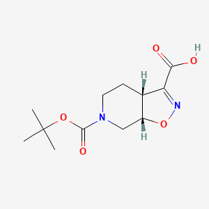 molecular formula C12H18N2O5 B8071773 6-(tert-Butoxycarbonyl)-3a,4,5,6,7,7a-hexahydroisoxazolo[5,4-c]pyridine-3-carboxylic acid 