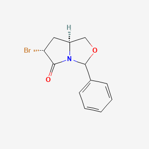 molecular formula C12H12BrNO2 B8071804 (6R,7As)-6-bromo-3-phenyl-3,6,7,7a-tetrahydro-1H-pyrrolo[1,2-c][1,3]oxazol-5-one 