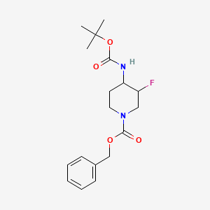 molecular formula C18H25FN2O4 B8071818 Benzyl 4-((tert-butoxycarbonyl)amino)-3-fluoropiperidine-1-carboxylate 