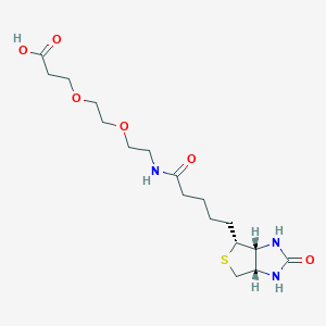 Propanoic acid, 3-[2-[2-[[5-[(3aR,4R,6aS)-hexahydro-2-oxo-1H-thieno[3,4-d]imidazol-4-yl]-1-oxopentyl]amino]ethoxy]ethoxy]-, rel-
