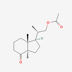 molecular formula C16H26O3 B8071913 [1R-[1alpha(S*),3abeta,7aalpha]]-1-[2-(Acetyloxy)-1-methylethyl]octahydro-7a-methyl-4H-inden-4-one 