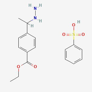 Ethyl 4-(1-hydrazinylethyl)benzoate benzenesulfonate
