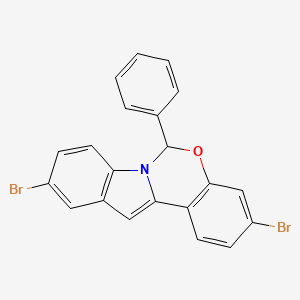 molecular formula C21H13Br2NO B8071943 3,10-Dibromo-6-phenyl-6H-benzo[5,6][1,3]oxazino[3,4-a]indole 