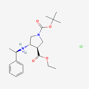 [(3S,4R)-4-ethoxycarbonyl-1-[(2-methylpropan-2-yl)oxycarbonyl]pyrrolidin-3-yl]-[(1R)-1-phenylethyl]azanium;chloride