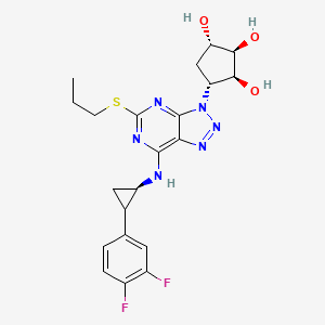 (1S,2R,3S,4R)-4-[7-[[(1R)-2-(3,4-difluorophenyl)cyclopropyl]amino]-5-propylsulfanyltriazolo[4,5-d]pyrimidin-3-yl]cyclopentane-1,2,3-triol