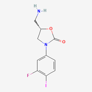 2-Oxazolidinone, 5-(aminomethyl)-3-(3-fluoro-4-iodophenyl)-, (5S)-