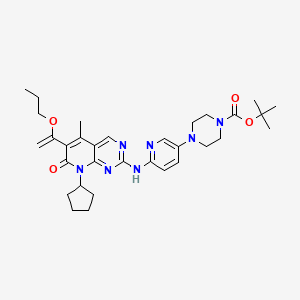molecular formula C32H43N7O4 B8072020 tert-Butyl 4-(6-(8-cyclopentyl-5-methyl-7-oxo-6-(1-propoxyvinyl)-7,8-dihydropyrido[2,3-d]pyrimidin-2-ylamino)pyridin-3-yl)piperazine-1-carboxylate 