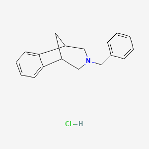 molecular formula C18H20ClN B8072029 1,5-Methano-1H-3-benzazepine, 2,3,4,5-tetrahydro-3-(phenylmethyl)-hydrochloride 