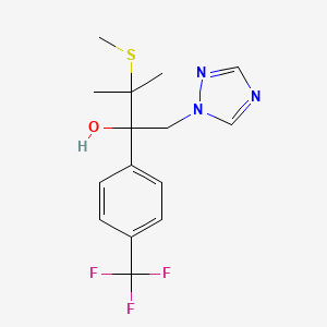 molecular formula C15H18F3N3OS B8072054 3-Methyl-3-methylsulfanyl-1-(1,2,4-triazol-1-yl)-2-[4-(trifluoromethyl)phenyl]butan-2-ol 