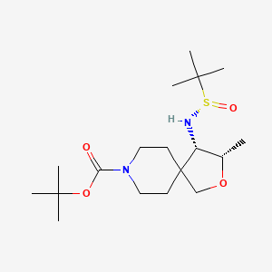 Tert-butyl (3S,4S)-4-[[(S)-tert-butylsulfinyl]amino]-3-methyl-2-oxa-8-azaspiro[4.5]decane-8-carboxylate