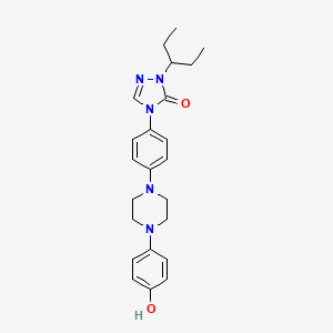 molecular formula C23H29N5O2 B8072075 4-(4-(4-(4-Hydroxyphenyl)piperazin-1-yl)phenyl)-1-(pentan-3-yl)-1H-1,2,4-triazol-5(4H)-one 