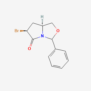 molecular formula C12H12BrNO2 B8072143 (6S,7As)-6-bromo-3-phenyl-3,6,7,7a-tetrahydro-1H-pyrrolo[1,2-c][1,3]oxazol-5-one 
