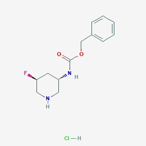 molecular formula C13H18ClFN2O2 B8072147 Benzyl ((3,5-tranS)-5-fluoropiperidin-3-yl)carbamate HCl 