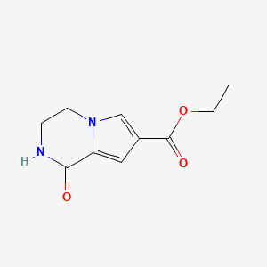 molecular formula C10H12N2O3 B8072167 Ethyl 1-oxo-1,2,3,4-tetrahydropyrrolo[1,2-a]pyrazine-7-carboxylate 