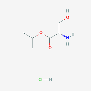 molecular formula C6H14ClNO3 B8072208 L-Serine, 1-methylethyl ester, hydrochloride 