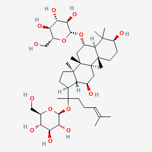 (2R,3R,4S,5S,6R)-2-[[(3S,5R,6S,8R,9R,10R,12R,13R,14R,17S)-3,12-dihydroxy-4,4,8,10,14-pentamethyl-17-[6-methyl-2-[(2S,3R,4S,5S,6R)-3,4,5-trihydroxy-6-(hydroxymethyl)oxan-2-yl]oxyhept-5-en-2-yl]-2,3,5,6,7,9,11,12,13,15,16,17-dodecahydro-1H-cyclopenta[a]phenanthren-6-yl]oxy]-6-(hydroxymethyl)oxane-3,4,5-triol