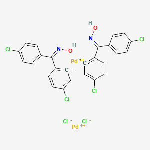molecular formula C26H16Cl6N2O2Pd2 B8072343 (NE)-N-[(4-chlorobenzene-6-id-1-yl)-(4-chlorophenyl)methylidene]hydroxylamine;(NZ)-N-[(4-chlorobenzene-6-id-1-yl)-(4-chlorophenyl)methylidene]hydroxylamine;palladium(2+);dichloride 