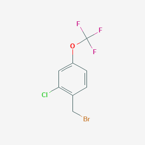 molecular formula C8H5BrClF3O B8072357 2-Chloro-4-(trifluoromethoxy)benzylbromide 