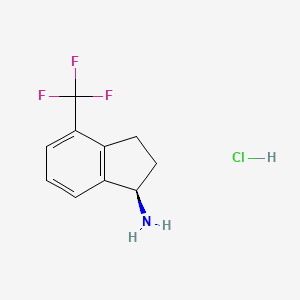 molecular formula C10H11ClF3N B8072365 (1R)-4-(Trifluoromethyl)indanylamine hydrochloride CAS No. 1466429-18-4