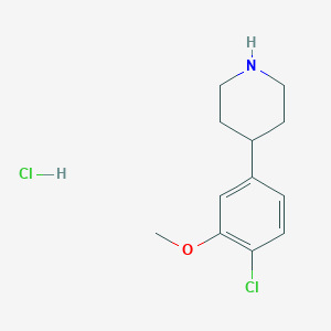 molecular formula C12H17Cl2NO B8072433 4-(4-Chloro-3-methoxyphenyl)piperidine hydrochloride 