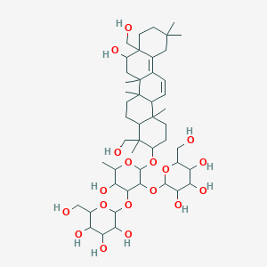 2-[5-Hydroxy-2-[[8-hydroxy-4,8a-bis(hydroxymethyl)-4,6a,6b,11,11,14b-hexamethyl-1,2,3,4a,5,6,7,8,9,10,12,14a-dodecahydropicen-3-yl]oxy]-6-methyl-3-[3,4,5-trihydroxy-6-(hydroxymethyl)oxan-2-yl]oxyoxan-4-yl]oxy-6-(hydroxymethyl)oxane-3,4,5-triol