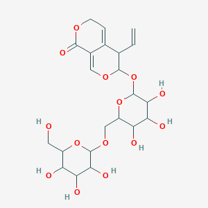 molecular formula C22H30O14 B8072607 4-ethenyl-3-[3,4,5-trihydroxy-6-[[3,4,5-trihydroxy-6-(hydroxymethyl)oxan-2-yl]oxymethyl]oxan-2-yl]oxy-4,6-dihydro-3H-pyrano[3,4-c]pyran-8-one 