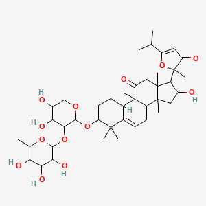 2-[3-[4,5-Dihydroxy-3-(3,4,5-trihydroxy-6-methyloxan-2-yl)oxyoxan-2-yl]oxy-16-hydroxy-4,4,9,13,14-pentamethyl-11-oxo-1,2,3,7,8,10,12,15,16,17-decahydrocyclopenta[a]phenanthren-17-yl]-2-methyl-5-propan-2-ylfuran-3-one
