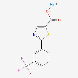 molecular formula C11H5F3NNaO2S B8072713 Sodium;2-[3-(trifluoromethyl)phenyl]-1,3-thiazole-5-carboxylate 