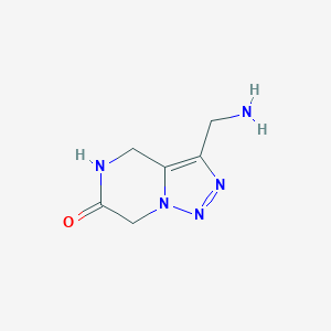 molecular formula C6H9N5O B8072751 3-(aminomethyl)-5,7-dihydro-4H-triazolo[1,5-a]pyrazin-6-one 