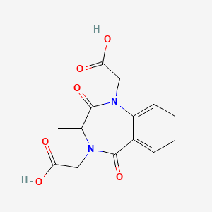 molecular formula C14H14N2O6 B8072803 2-[1-(carboxymethyl)-3-methyl-2,5-dioxo-3H-1,4-benzodiazepin-4-yl]acetic acid 