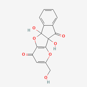 molecular formula C15H10O7 B8072807 1,9-Dihydroxy-4-(hydroxymethyl)-3,8-dioxatetracyclo[7.7.0.02,7.010,15]hexadeca-2(7),4,10,12,14-pentaene-6,16-dione 