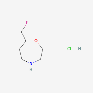 molecular formula C6H13ClFNO B8072869 7-(Fluoromethyl)-1,4-oxazepane;hydrochloride 