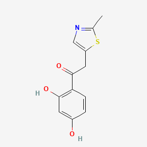 molecular formula C12H11NO3S B8072891 1-(2,4-Dihydroxyphenyl)-2-(2-methyl-1,3-thiazol-5-yl)ethanone 