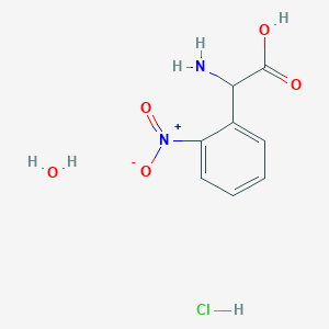 molecular formula C8H11ClN2O5 B8072925 2-Amino-2-(2-nitrophenyl)acetic acid;hydrate;hydrochloride 